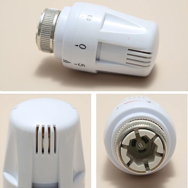 Sett med 4 termostathoder, M 30 x 1,5 Radiatorventil Erstatningshode, Termostatisk Radiatorventil, Tilkoblet Termostathode for Hjemmekontor