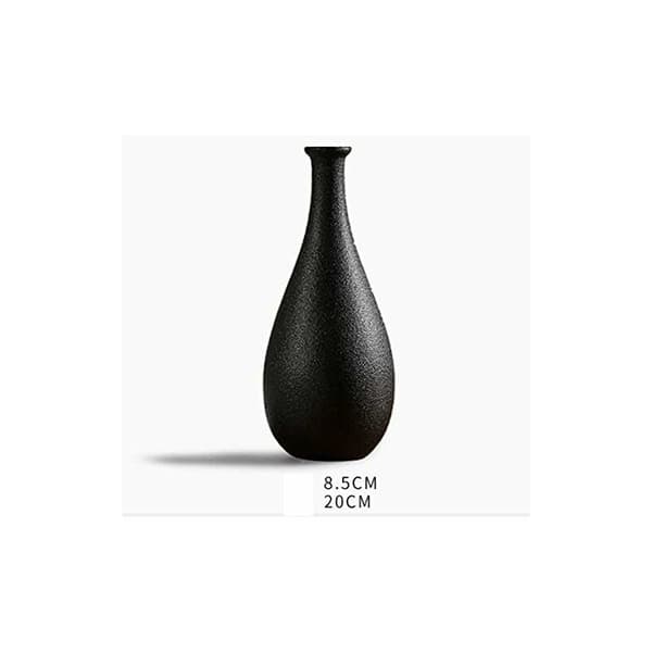 Ikebana Dekorativ Keramisk Vase med Kunstige Blomster Sort