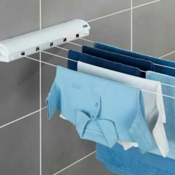 Väggtork för inom- och utomhusbruk, Utdragbar lina upp till 3,75 m, plast, 36,86.36 cm