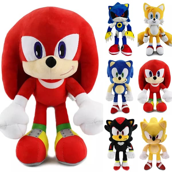 Sonic the Hedgehog blød plys bamse legetøj børn gave 1 stk (rød)