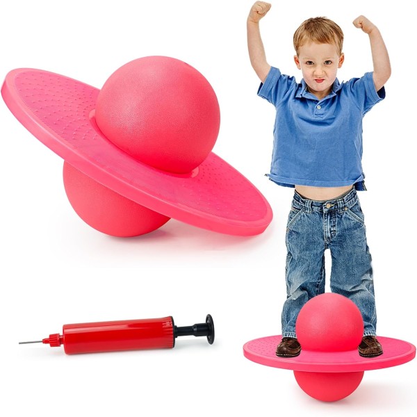 Barnhoppboll, studsande balansbräda, trattboll, sport- och fitness för vuxna och barn (rosa)