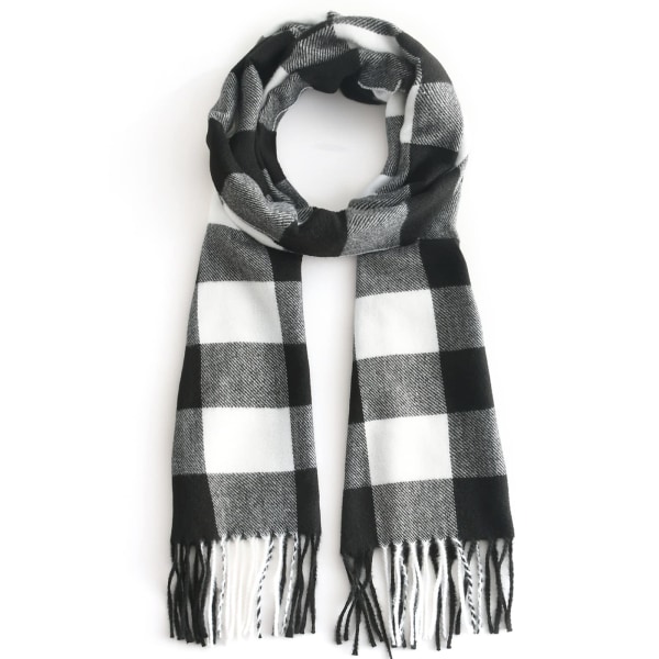 Herre rutete skjerf, klassisk britisk stil smalt imitert kasjmirskjerf supermyk klassisk tartan rutete skjerf