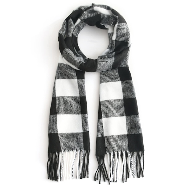 Herrrutig rutig halsduk, klassisk brittisk stil smal imitation kashmir halsduk supermjuk klassisk tartan rutig halsduk