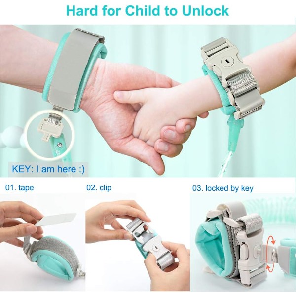 Tapt håndleddsbelte for baby, sikkerhetsbånd, håndleddsbånd, håndleddslenke, barnesikkerhetssele, myk reise, shopping, utforskningshjelper