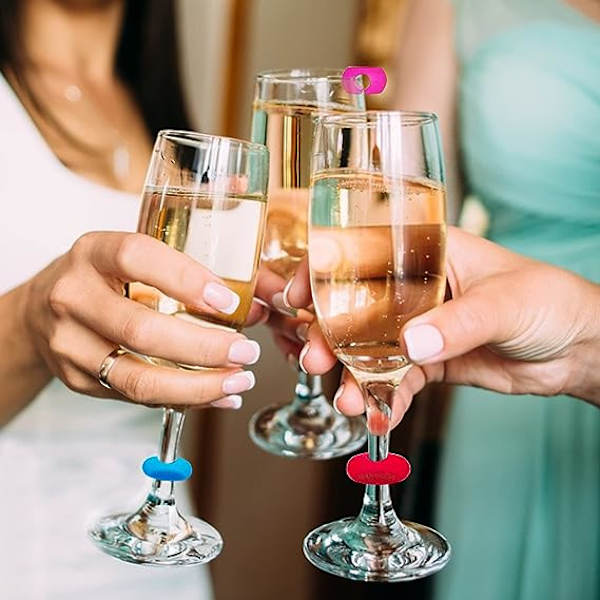 12 st silikon vinglasmarkörer färgglada glasmarkörer öl dryckesmarkörer återanvändbara koppmarkörer glasidentifierare glaskopp flaskor cocktail cha