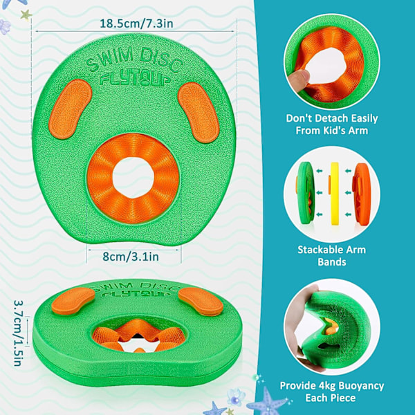 6 st/set barn arm flytbricka, lär dig simma armring EVA skumhjälp, barn simning arm band pool set, baby simning flytbricka barn arm band simning tra
