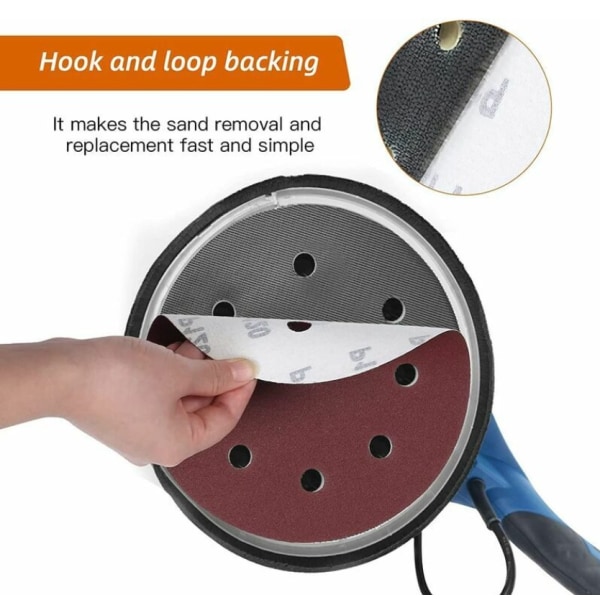 50-pack 180mm 240 Grit Sanding Discs 180mm Discs 8 Hole Sandpaper för Väggslipmaskin