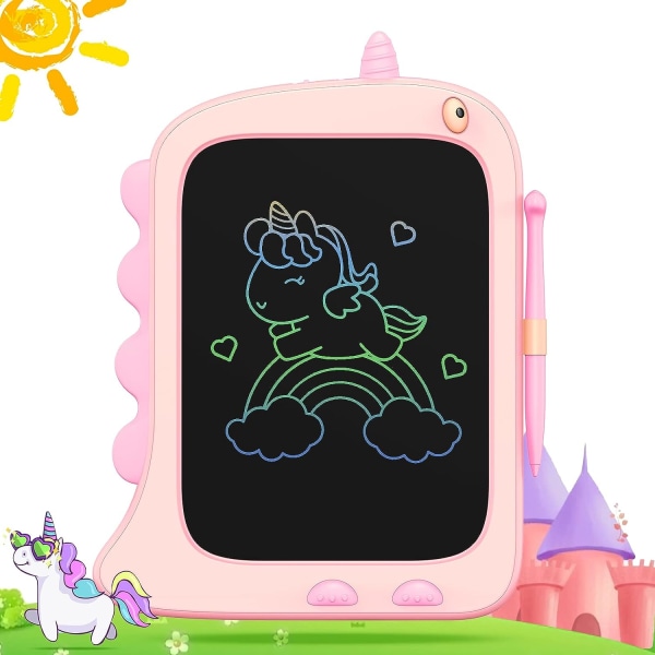 8,5 tuuman Dinosaur LCD-kirjoitustaulu (vaaleanpunainen), grafiikkataulu, Magic Tablet, 2 3 4 5 6 7-vuotiaiden lasten piirustuspöytä tytöille ja pojille syntymäpäivälahjoja