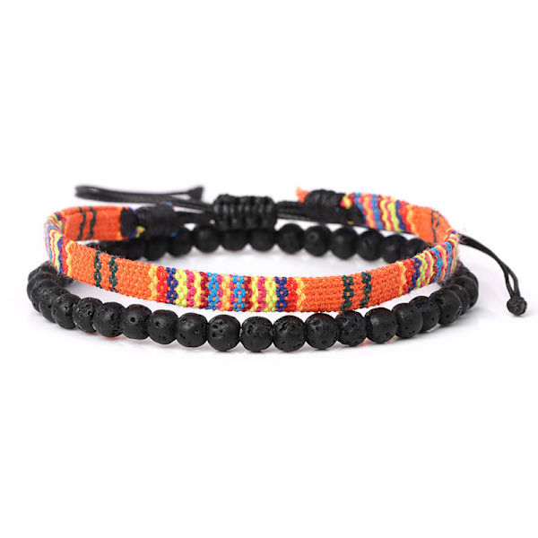 5 stk. (billedernes farver) - Surfer armbåndssæt til mænd og kvinder - boheme-stil - strand- og ferietilbehør - håndlavet - økologisk bomuld,