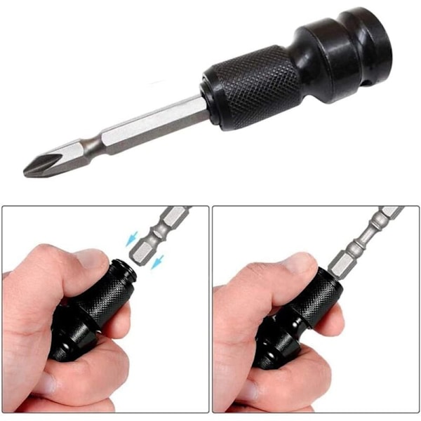 (Svart) 2 st Boulonneuse Boulonner A Stål Stål Baksida Cuffy Box med Tillbehör Adaptrar av Sweeds med Impact för 1/4 \"Cookdles Adaptrar hexagonal