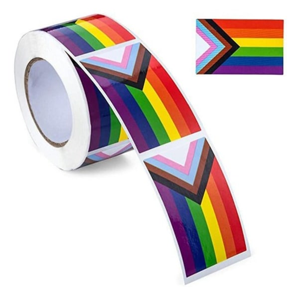 500 stykker Gay Pride-klistremerker Valentine rektangulære klistremerker Lgbt Love Rainbow Stripe-klistremerker for Lesbian Pride, Transgender Prid