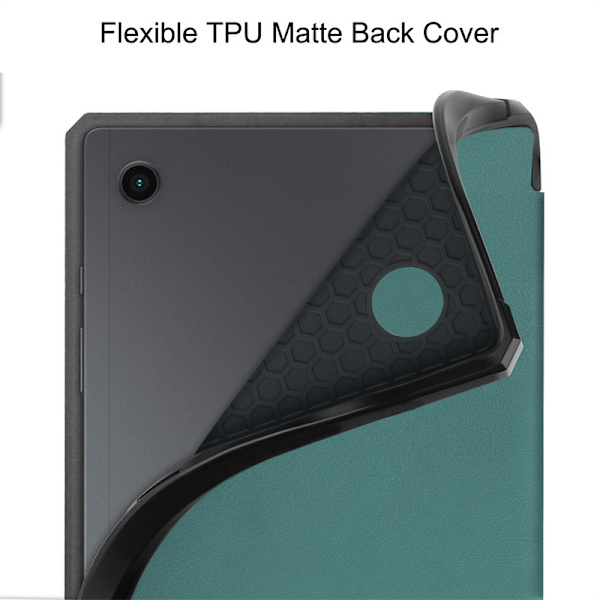 Tri-fold beskyttende deksel for Samsung tab A8 2022sm X205 X207 (mørkegrønn)