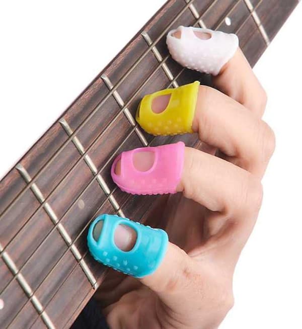 4 stk. Gitarfingerdeksel - Hvit - Transparent - S