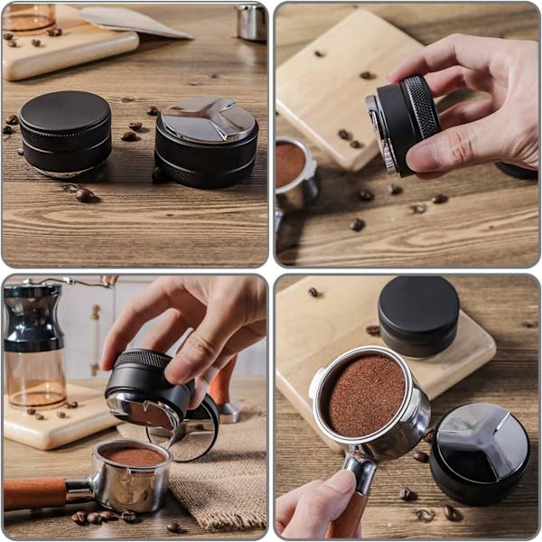 （58mm）Kaffe Dispenser 58mm Barista Tillbehör Kaffe Tamper Kaffe Pulver Dispenser 304 Rostfritt Stål Pressad Duk Pulver Assorterad Enkel och P