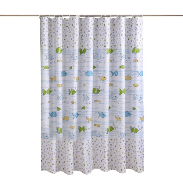 Boblefisk bruseforhæng Polyester bruseforhæng til dekoration af badeværelsesgardiner (220W*200HCM)