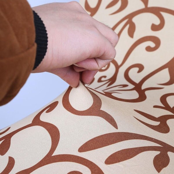 4 x Universaali Tuolinpäällinen Joustava Pestävä Ruokatuolin Päällinen (Kahvi + Samppanja)