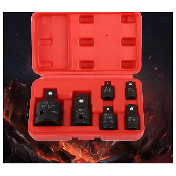 6 kpl Hylsyavainten Supistusadapterisarja 1/4\", 3/8\", 1/2\", 3/4\" Hylsysovittimelle