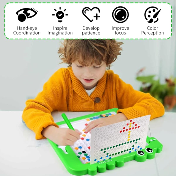 Magneettinen piirtotaulu taaperoille, värikäs kaiverruspiirros, piirtotaulu magneettikynillä ja helmillä, Montessori-esikouluopetuslelut