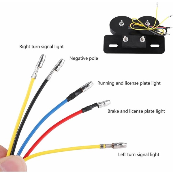 Motorcykel Baglygte LED Bremslys Bremslampe Blinklys Indikator til Custom Cafe Racer Rød Lys Fonepro