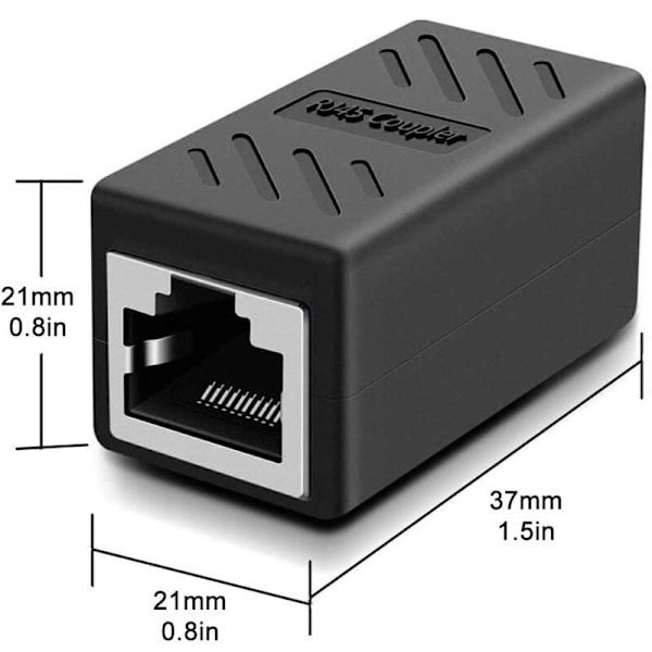 6 stk. RJ45 kobling, netværkskobling, Ethernet-stik, pansret online kobling til CAT7/CAT6/CAT5E/Cat5-hun kabel forlænger med fe