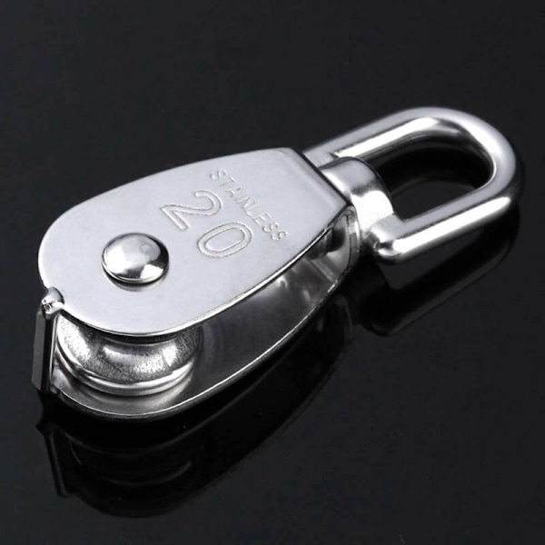 4 stycken 20 mm enkel rostfri ståltrissa 304 lyfttrissa lyftkapacitet lyfttrissa 75kg-silver