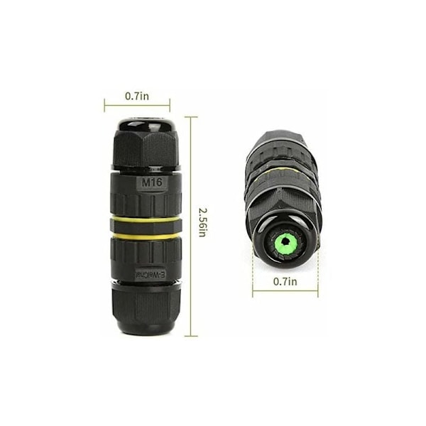 Vanntett Koblingsboks / 3 stk IP68 Vanntett Kabelkobling / Ytre Mantelkobling / Maks Ø10mm Kabel / Værbestandig Utendørs Koblingskabel Sokkel (