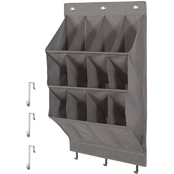 Över dörr skoskåp djup ficka hängande rack skoställ förvaring väggmontering 600D Oxford Heavy Duty skoställ väska för smal garderob sovsalar (1