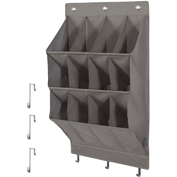 Overdørs skoskab dyb lomme hængende rack skostativ opbevaring vægmontering 600D Oxford Heavy Duty skostativ taske til smalt garderobeskab sovesale (1