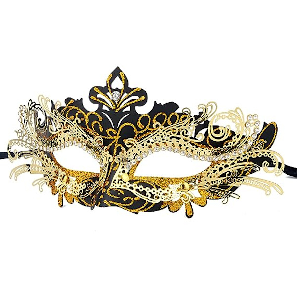 Venetiansk mask (svart guld), för maskeradbal och kostym, för kvinnor