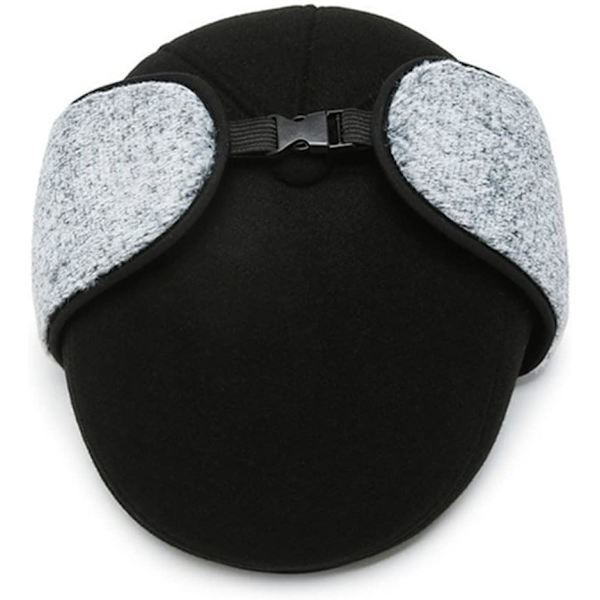 Vintervärmeöronmuffar hatt varm tjock fluffig pilot hatt herr öronprotektion vindtät skidhatt 56-58cm