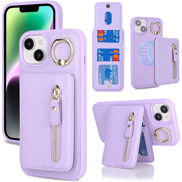 iPhone 13 Læder Cover - Lilla