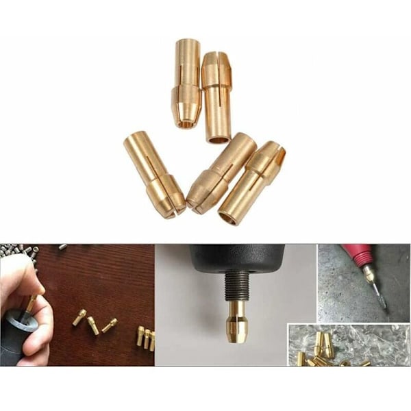 10 stk. messing borepatron præcision 0,5-3,2 mm i messing spændetænger roterende værktøjer opsamling elektrisk holder elektrisk holder borepatron 4,3 mm hale d