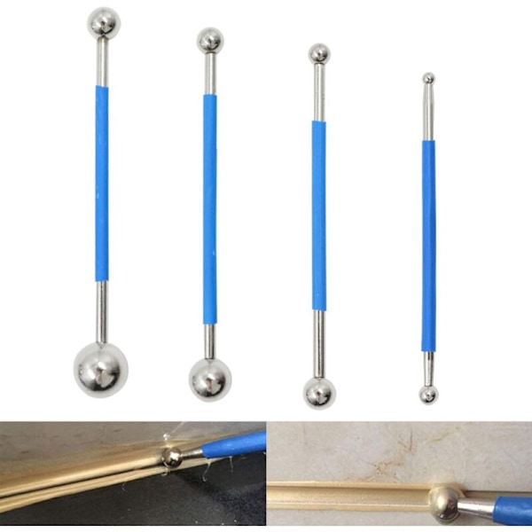 Tools Together - Metallkulssats Kit Kit Professionell Vattentätning För Badrumsgräns, Kök, Dekorationsskulptur Lera, Blå, 4 Delar