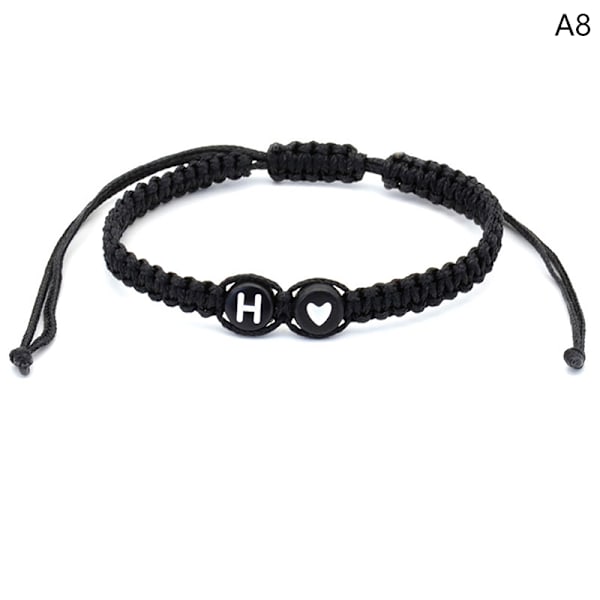 2 st Handgjorda Justerbara Snören 26 Bokstäver Flätade Armband för Kvinnor M