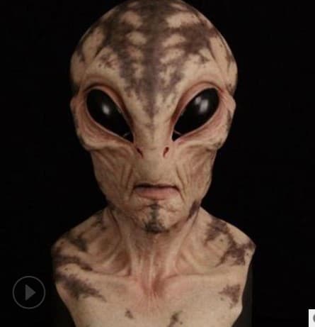 Alien Latex Maske Halloween Alien Horror Maske Hodeplagg(mønstret alien)