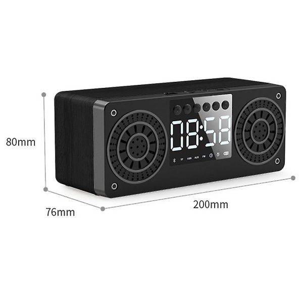 Puinen kello Bluetooth-kaiutin matkapuhelin Kotitietokone Pieni kaiutin musta