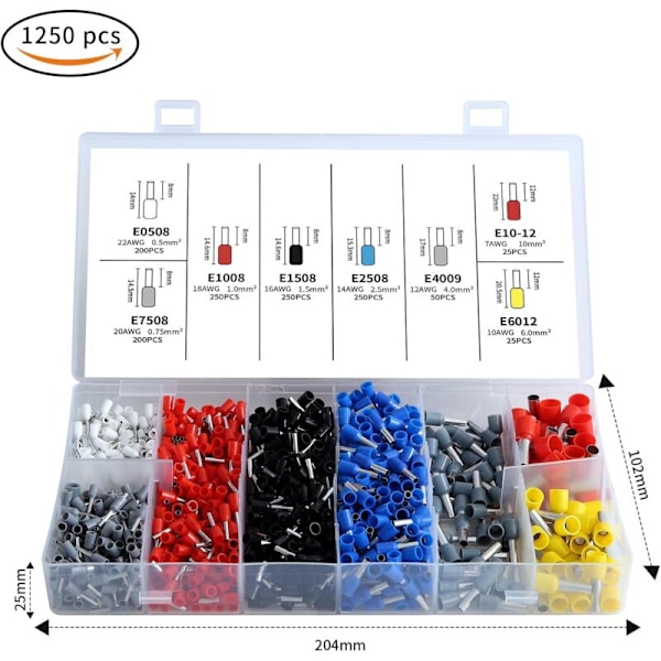 Krimpverktyg, HSC8 6-4 Krimpverktyg, 1250 Elektriska Krimpterminaler 0,25-10mm² - Krimpverktyg för Elinstallationer och Fordonsreparationer