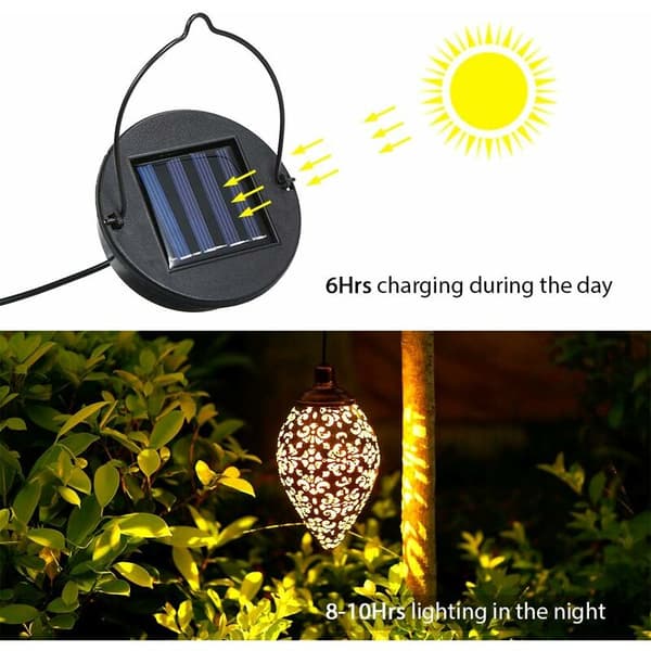 Solcellsladdad energisensorstyrd LED-lykta Hängande utomhuslampa olivgrön formdesign