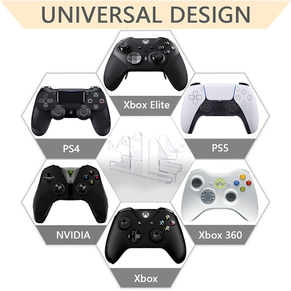 Gamepad-hållare för PS5/PS4/PS3/Xbox One, S, X, 360/Xbox Elite/Níntendo Switch, 4 i 1 manuell spelhållare med bas