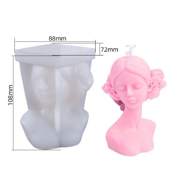 Romantisk flicka DIY ljusform Ljusform (1 st)(Stängda ögon)