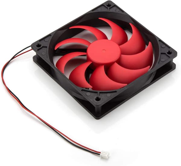 Sort Rød-120mm x 120mm x 25mm DC 12V 1.92W 2.5 Pin Kvadratisk Køleventilator til Computer Chassis