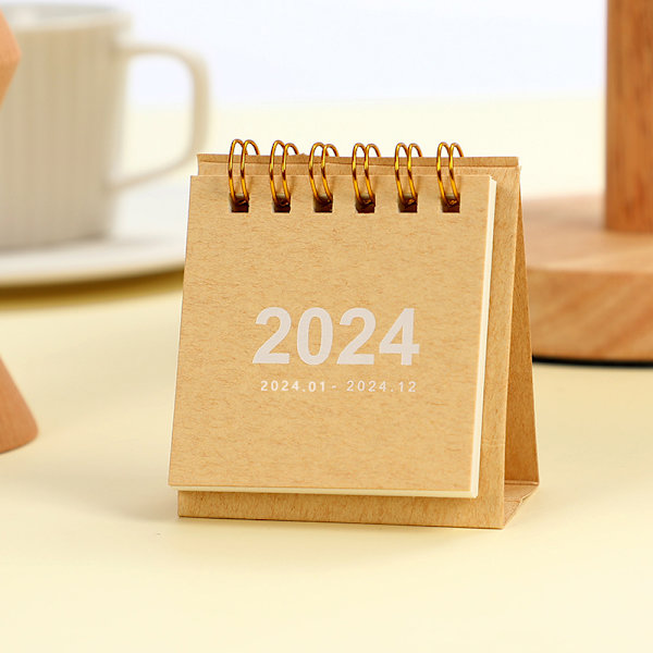 Enkel Solid Farge 2024 Mini Skrivebordspapirkalender Bærbar Bord