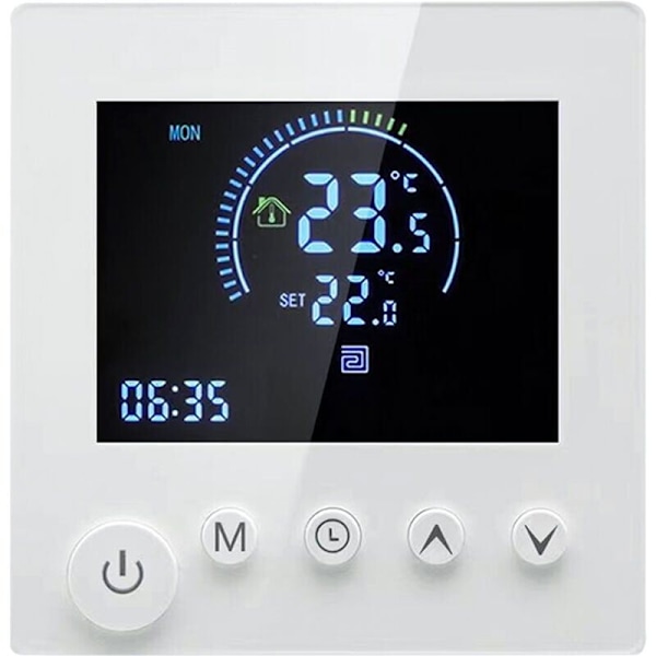 Digital Termostat, Programmerbar Värmetemperaturregulator med LCD-display för Hemmet, ABS, Enkel Installation och Väggmonterad