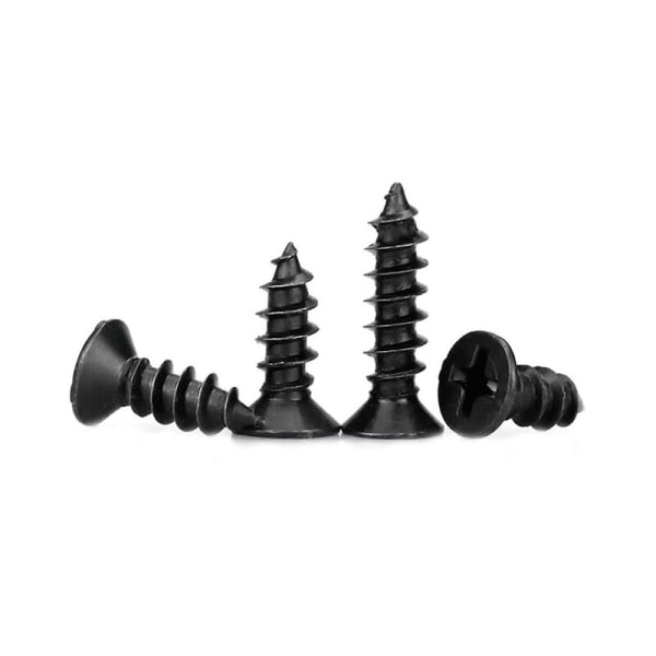 100 kpl puuruuveja, pienikanttinen kannenpääruuvi, mustat teräsruuvit lastulevylle, MDF-kaappikalusteisiin, saranat M4 x 16 mm
