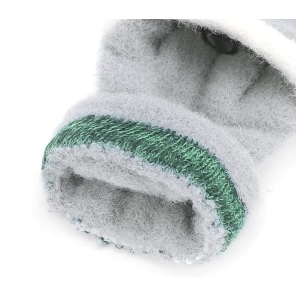 Barnehage Varm Hansker Vinter Fingerless Konvertible Flip Hansker Studenter Strikking Skriving Sykling Løping Halv Finger Flip Hansker Egnet for Gutter