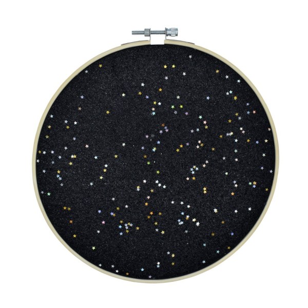 (Svart) Brosch Hängande Väggdisplay Förvaring Smyckeshållare Emaljörhängen Halsband Paljett Pinnvägg med Stjärnor, Pin Collection Display, Canvas/Läder