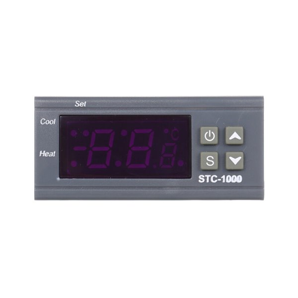 STC-1000 Digital Temperaturregulator, Kjøling Oppvarming Centigrade Termostat, Med Sensor, 12V