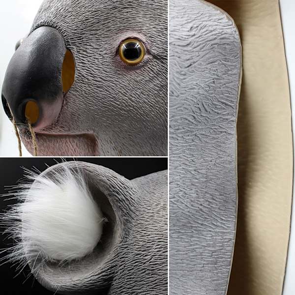 Grå koala maske wombat sjov prom fest dovendyr bjørn hovedbeklædning dyr leg rekvisitter pullable bjørn maske