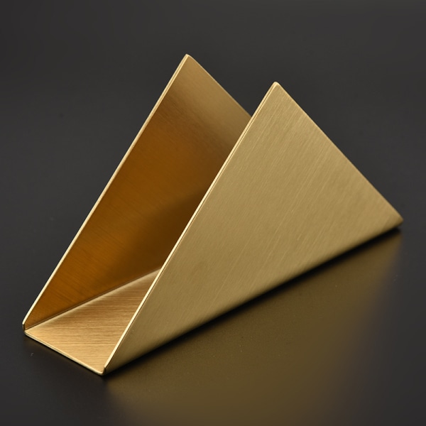 Kulta-17 x 4,5 cm lautasliinapidike ruostumattomasta teräksestä kolmiomainen lautasliina D