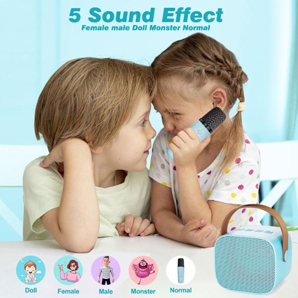 Mini Karaoke Maskin för Barn Vuxna, Bärbar Bluetooth Högtalare med Trådlös Mikrofon, Småbarns Mikrofon Leksak för Flickor och Pojkar Födelsedagsfest